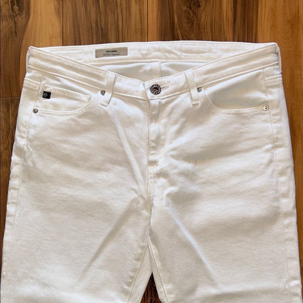 AG Adriano Goldschmied White The Prima Mid Rise Cigarette Jeans - Picture 2 of 8